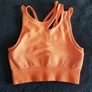 Gymshark Ultra Seamless Orange Crop Top Sports Bra